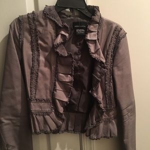 Peplum faux leather jacket